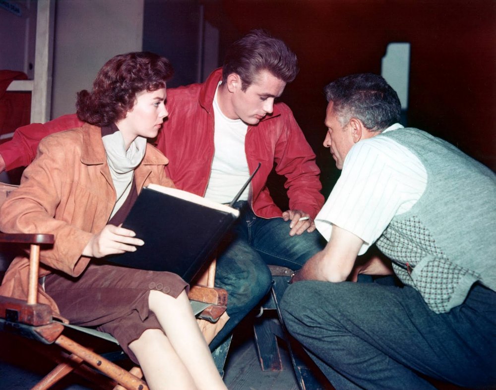 Natalie Wood and James Dean, on the set of Rebel Without a Cause. Source BFI.